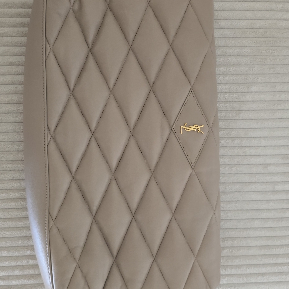 Yves Saint Laurent Tan Quilted Clutch